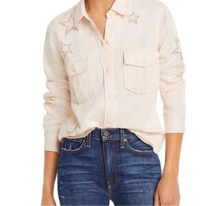 Rails Blush Star Embroidered Button Down Shirt